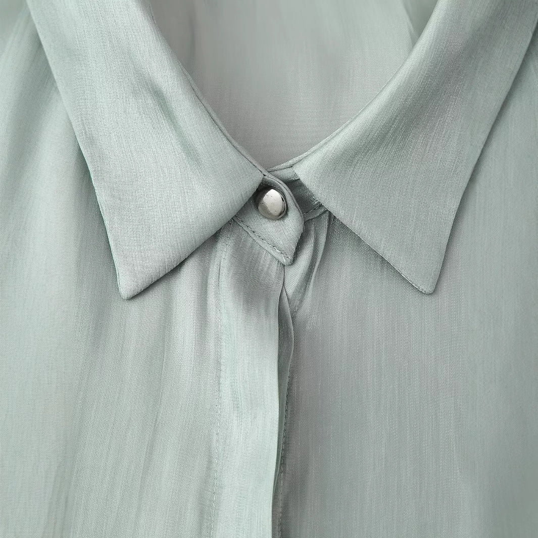 Women Casual Bow Lace up Shirt