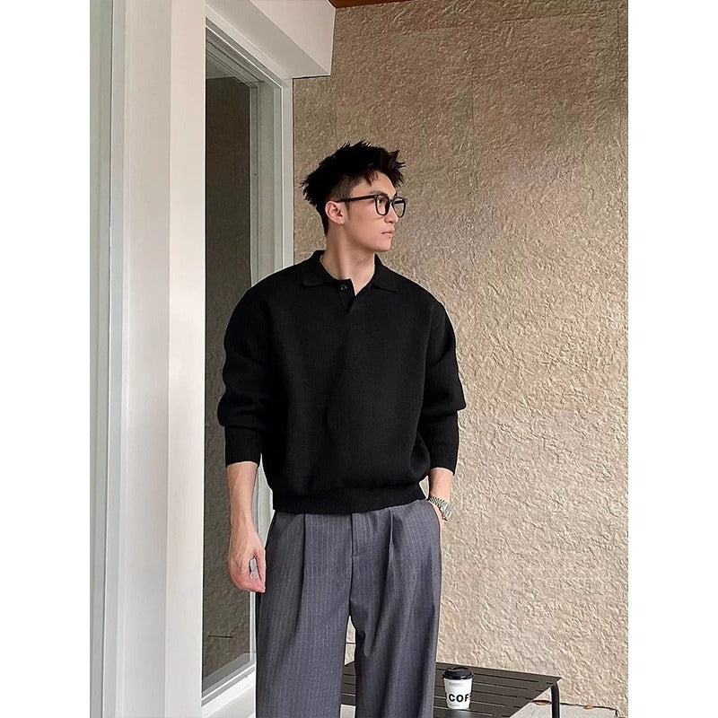 Men Crew Neck Fleece Knitwear Sweater