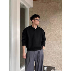 Men Crew Neck Fleece Knitwear Sweater
