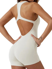 Women Cutout Racerback Sleeveless Active Romper