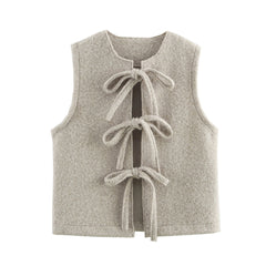 Women Bow Shaped Sleeveless Vest Top