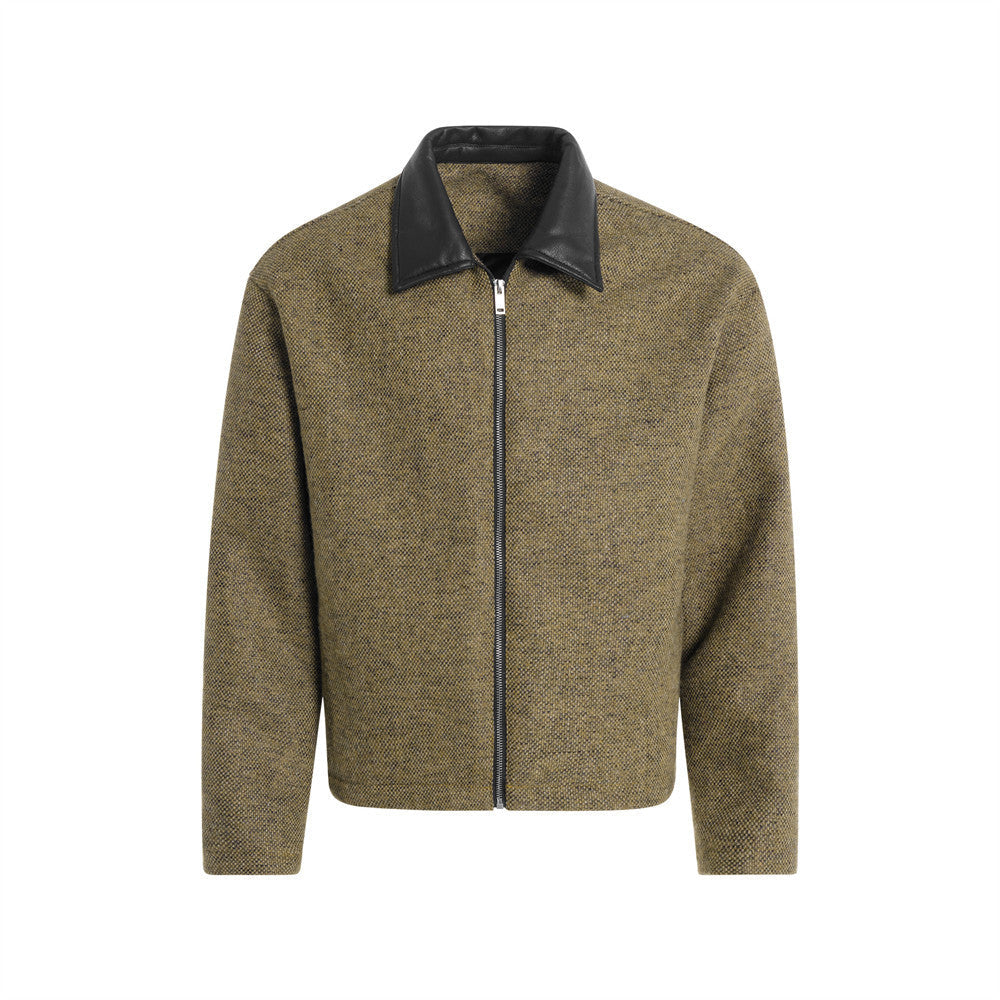 Men Casual Zip Collar Detail Jacket