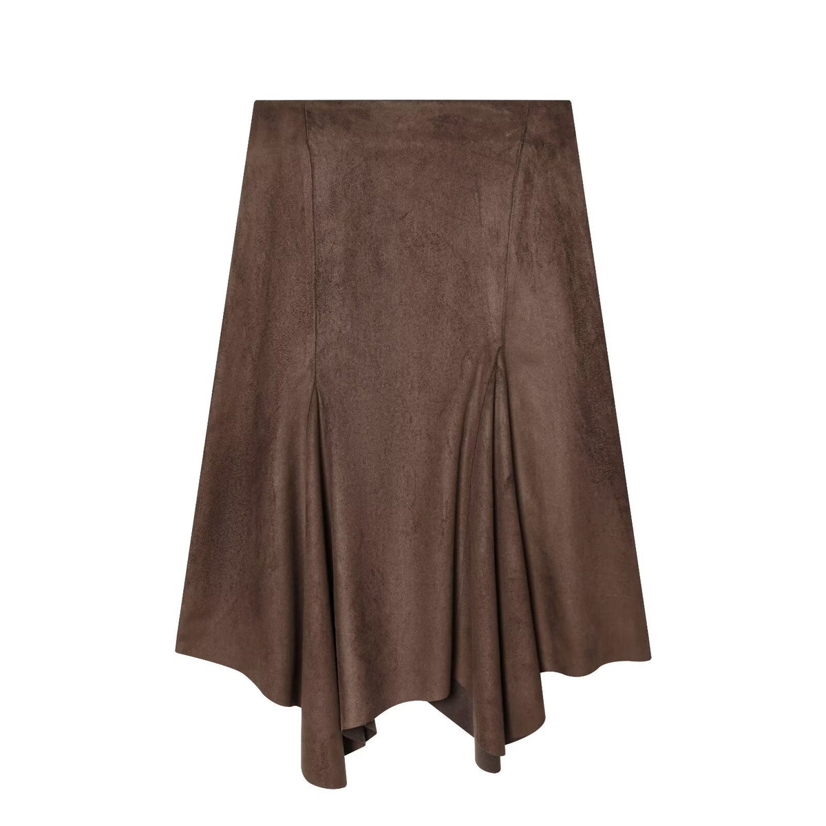 Women Casual Asymmetric Suede Effect Skirt