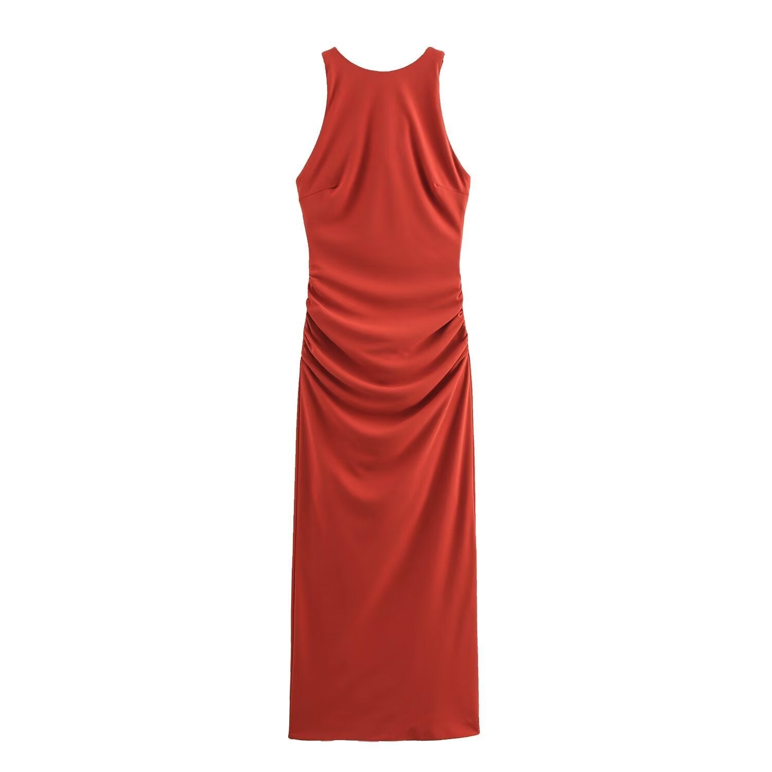 Women Casual Cross Halter Neck Long Dress