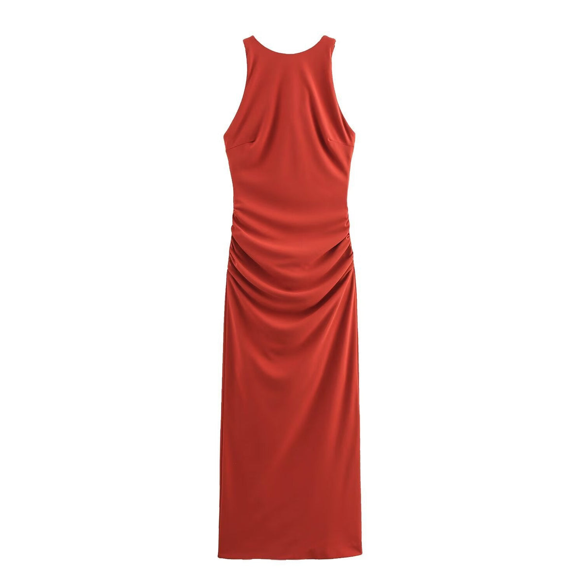 Women Casual Cross Halter Neck Long Dress