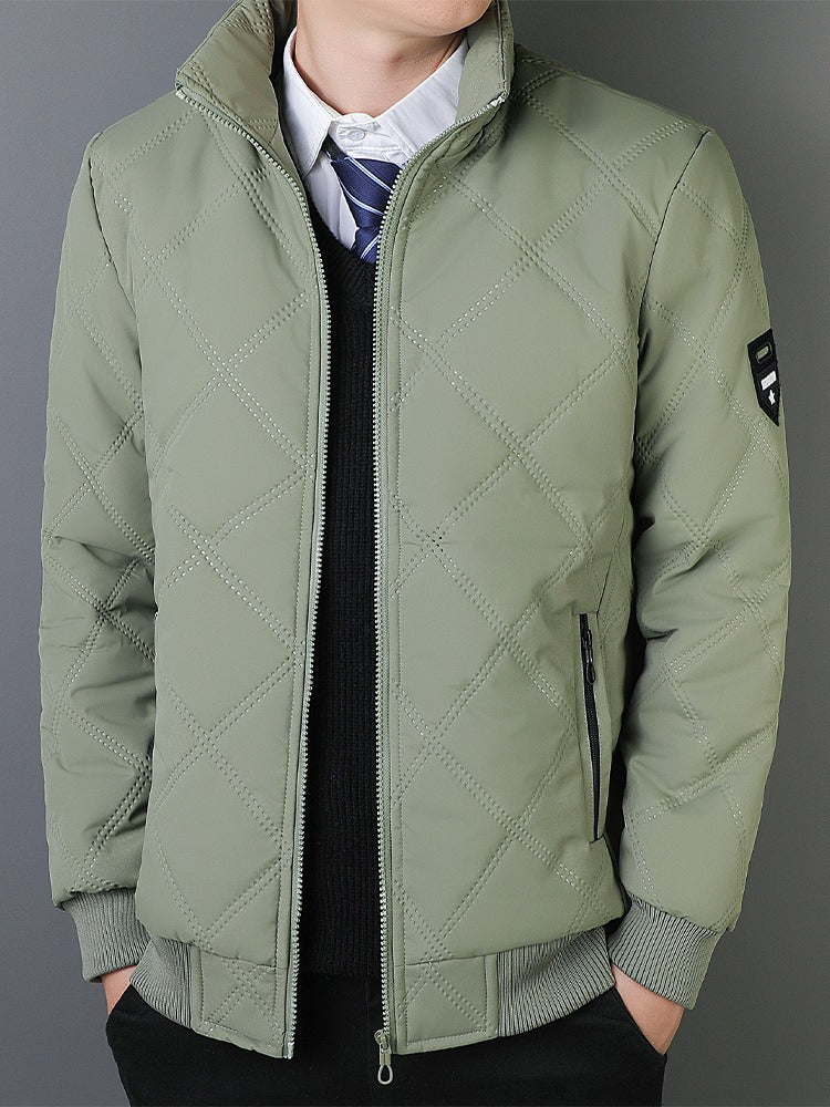 Men Casual Cotton Standing Collar WindBreaker Cotton Jacket