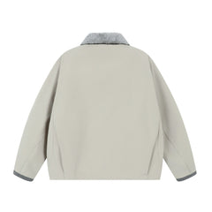 Men Cotton Fur Collar Woolen Jacket