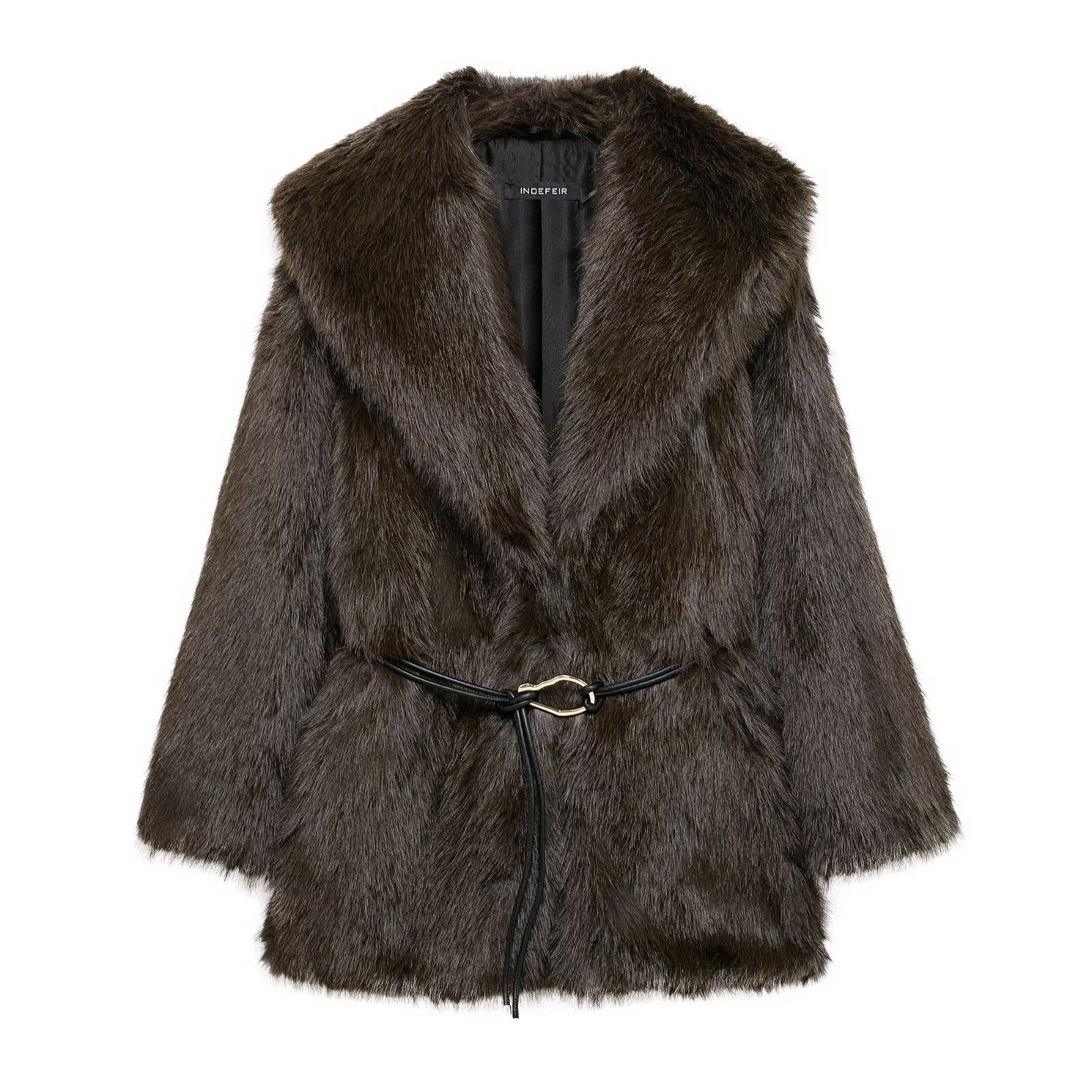 Women Warm Fur Sleeve Long Coats