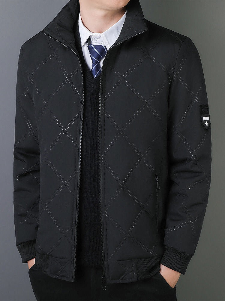 Men Casual Cotton Standing Collar WindBreaker Cotton Jacket