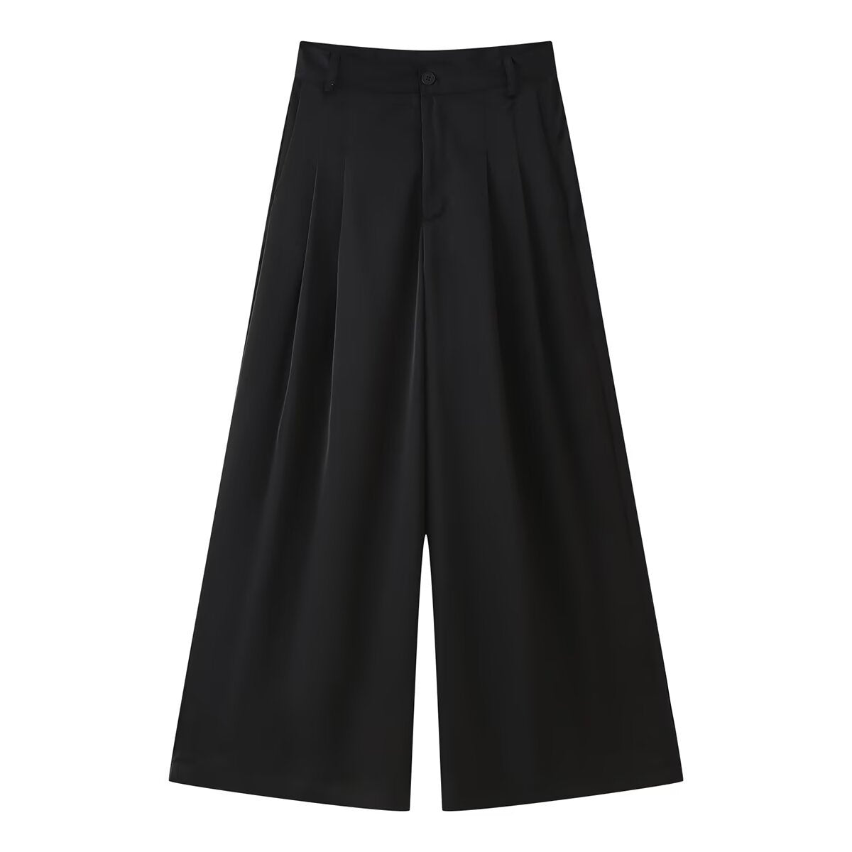 Women Casual Front Pleated Wide Leg Pants