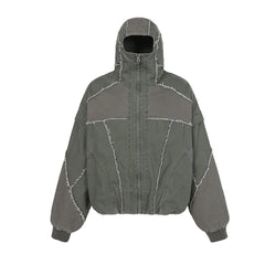 Unisex Cotton Patchwork Long Sleeve Jacket