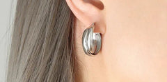 Accessories Women Double U-shaped Titanium Earrings