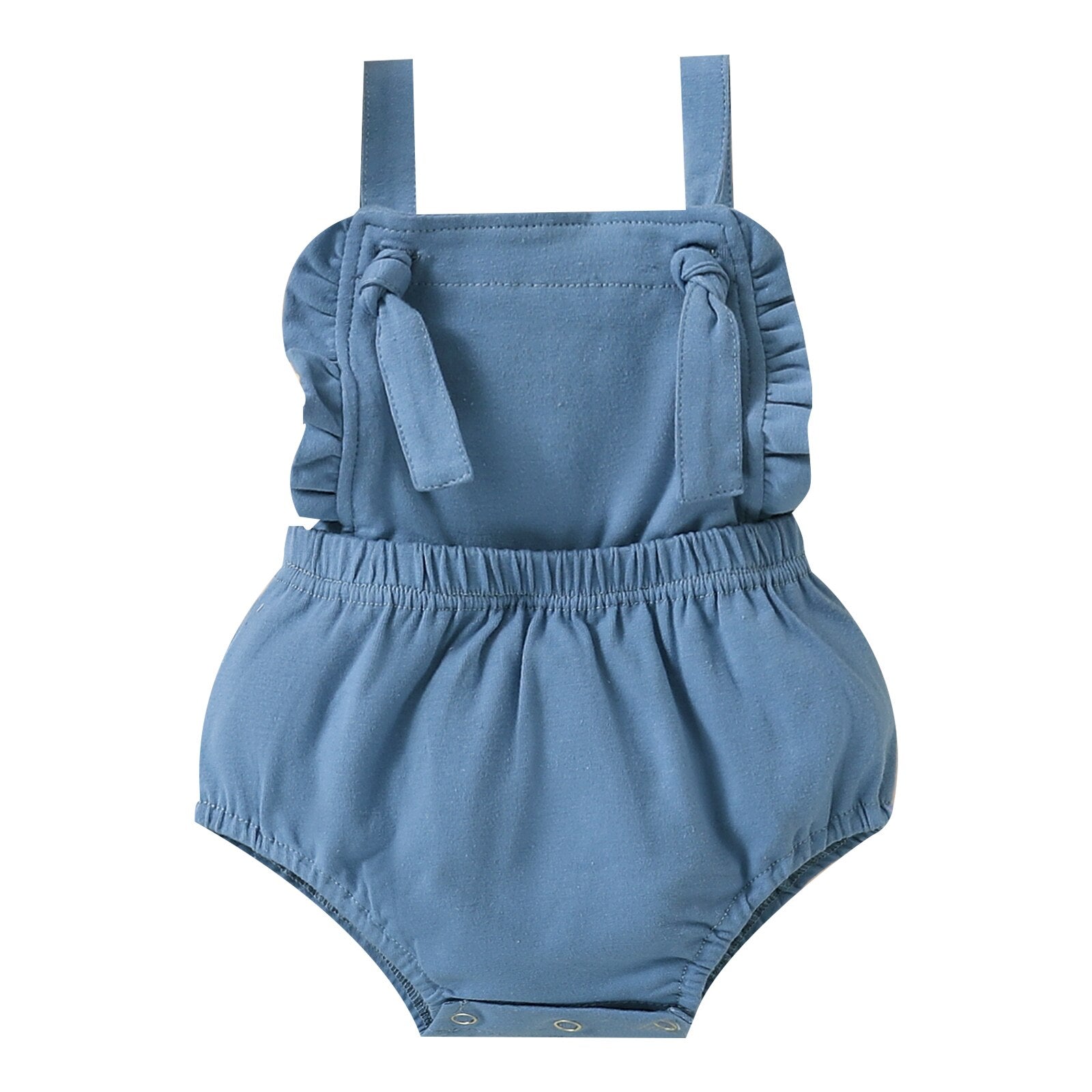 Newborn Girl Sleeveless Ruffles Elastic Waist Bodysuit