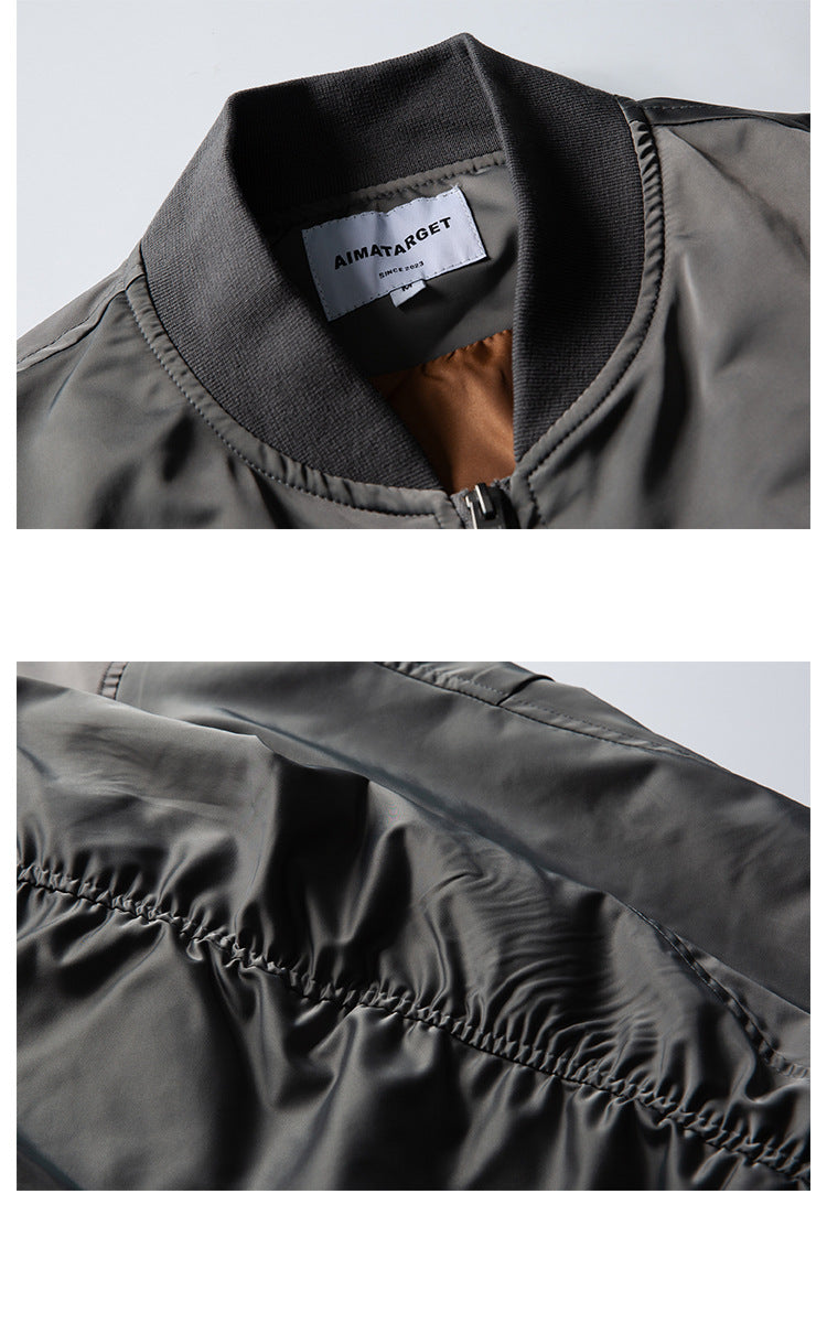 Unisex Casual Retro Bomber Jacket