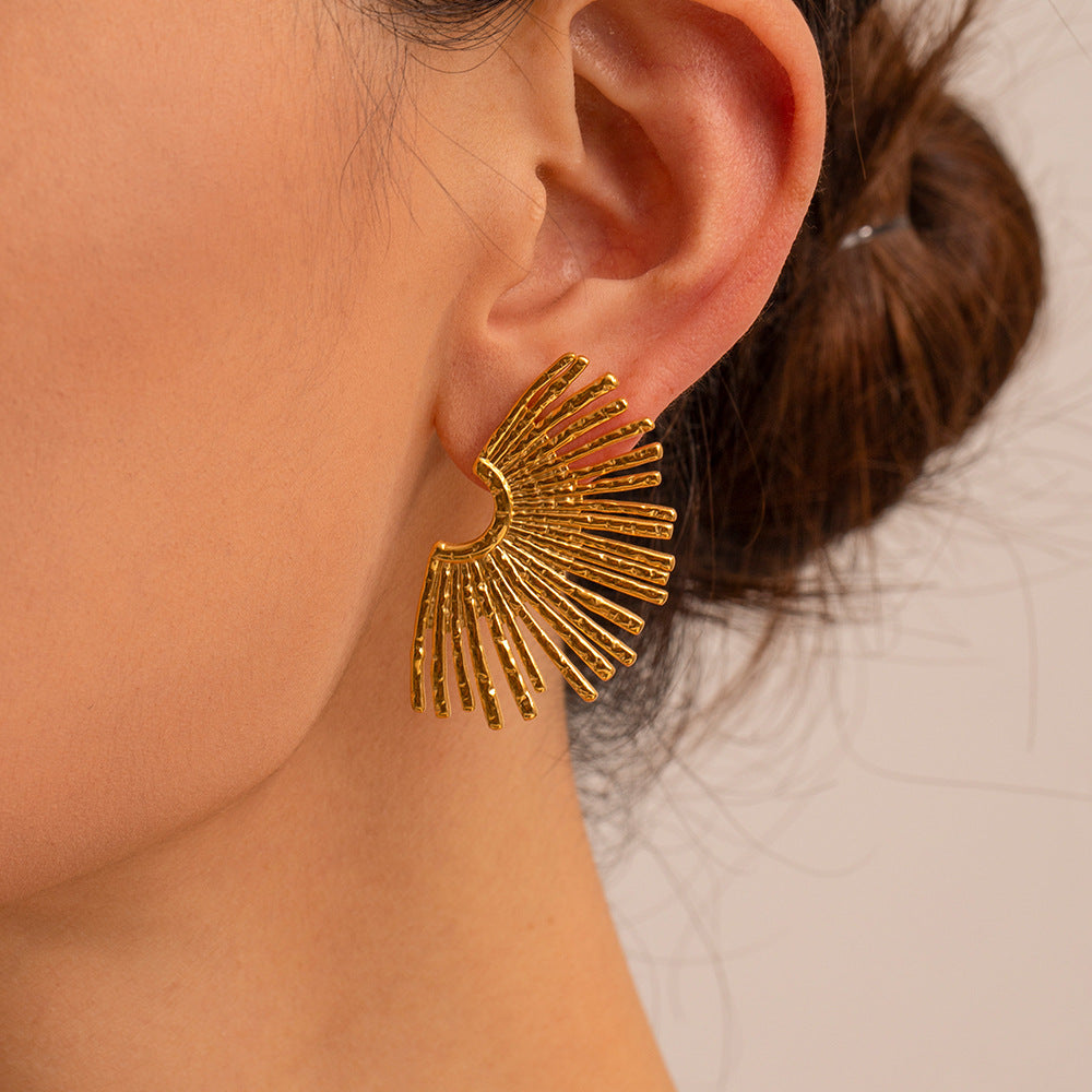 Accessories Women Elegant Half Sunflower Earrings