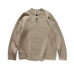 Men  Casual Knit Buttoned Baseball Collar Sweaters