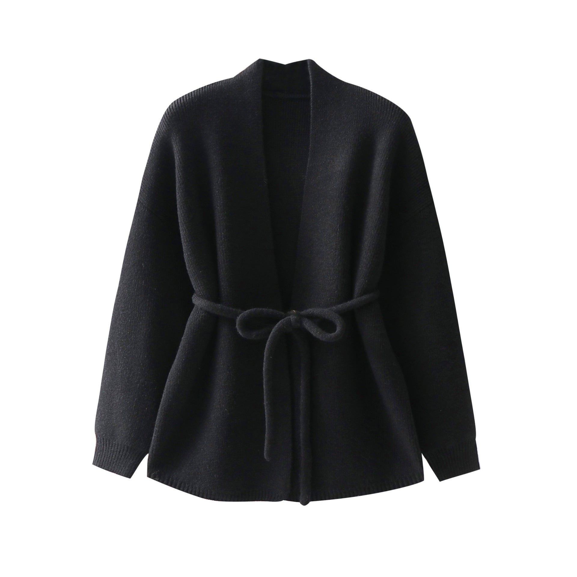 Women Elegant Waist Tie Up Sweater