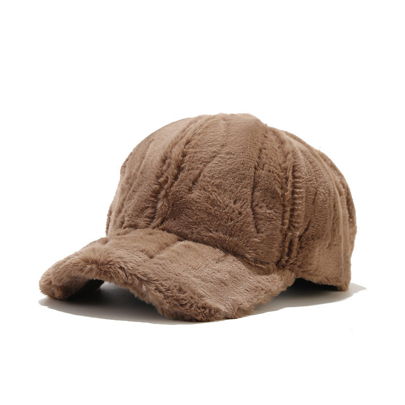 Accessories Women Warm Rabbit Fur Thick Plush Caps