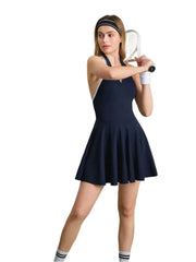 Women Backless Halter Neck Tennis Activewear Dress