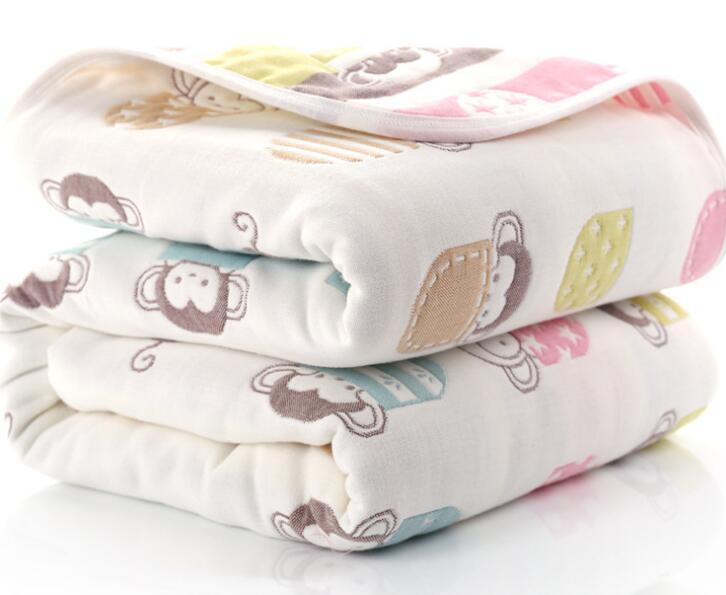 Newborn Muslin Cotton 6 Layers Thick Swaddle Receiving Blankets