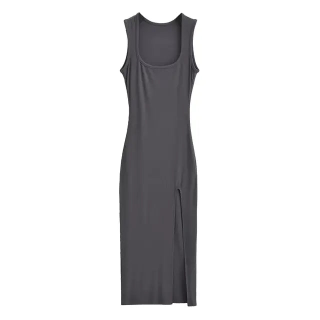 Women Summer Stretchable Sleeveless Knit Dresses