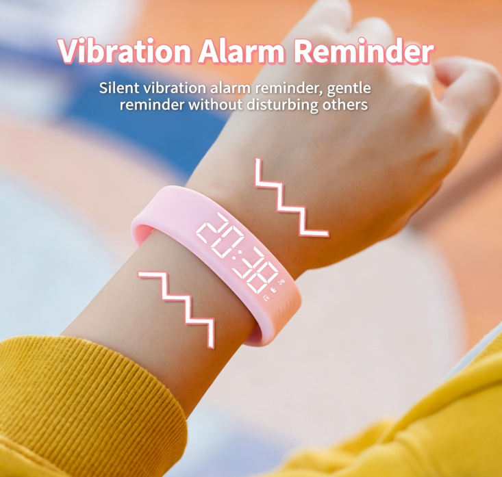 Student Smart Watch with Step Counter, Vibration Alarm, Multi-Function Digital Watch, Sports Bracelet, Life Waterproof, for Women