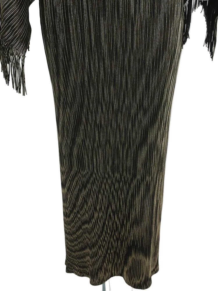 Women Elegant Tassel Shawl Sleeveless Long Dress 2 Piece Set
