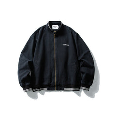 Men Casual Zip Loose Varsity Jacket
