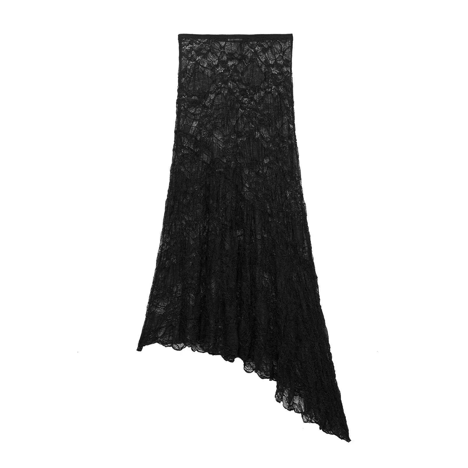 Women Casual Slim Pleated Lace Skirt