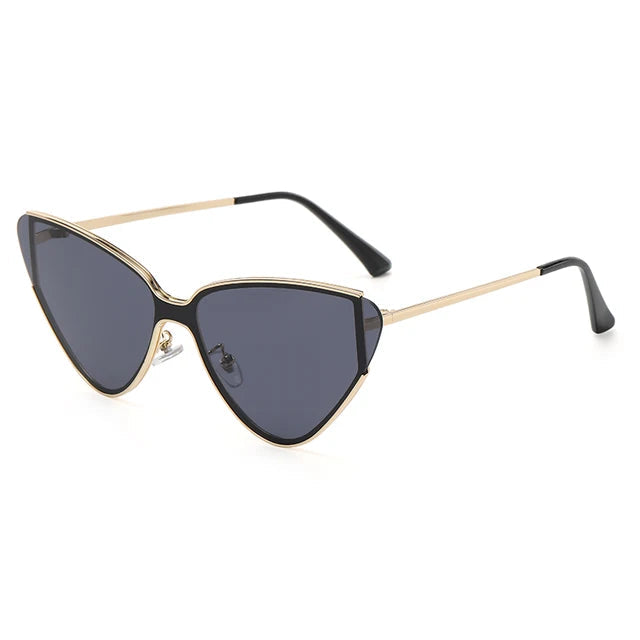 Accessories Women Large Frame Metal Cat Eye Sunglasses