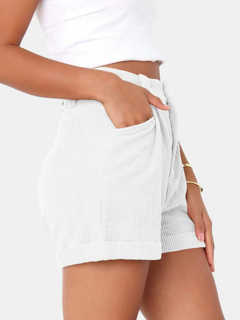 Women Casual High Waist Shorts with Pockets