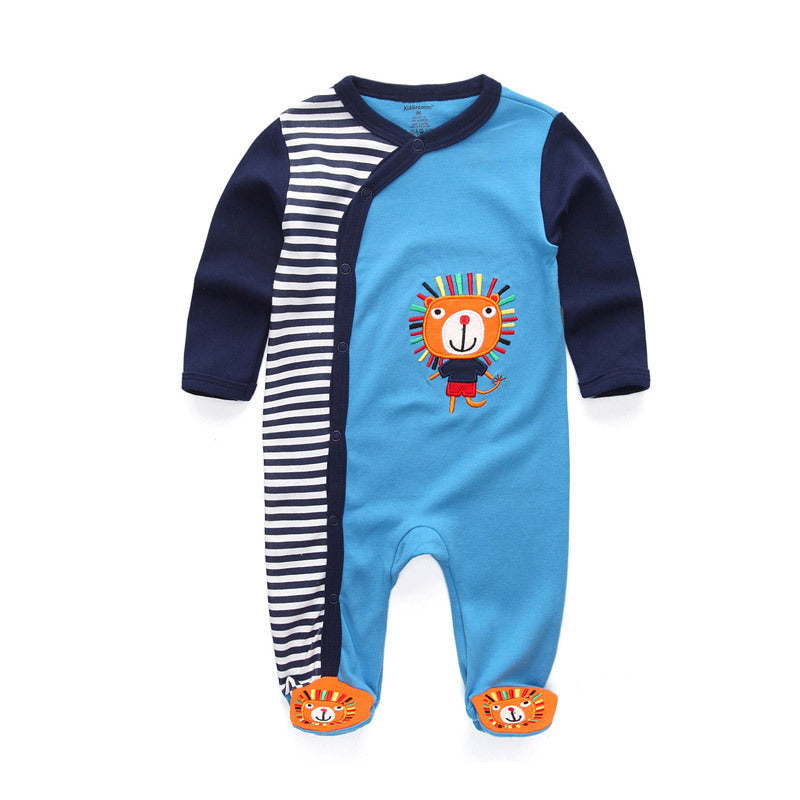 New Born Pure Cotton Double Button Footed Romper