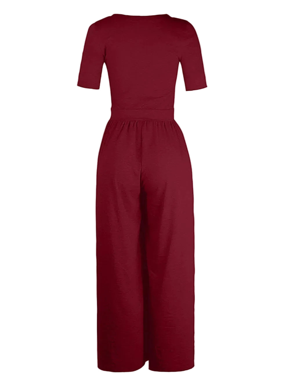 Women Casual Short Sleeve Loose Jumpsuit