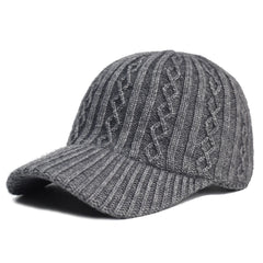 Women Fluffy Knitted Warm Winter Baseball Cap