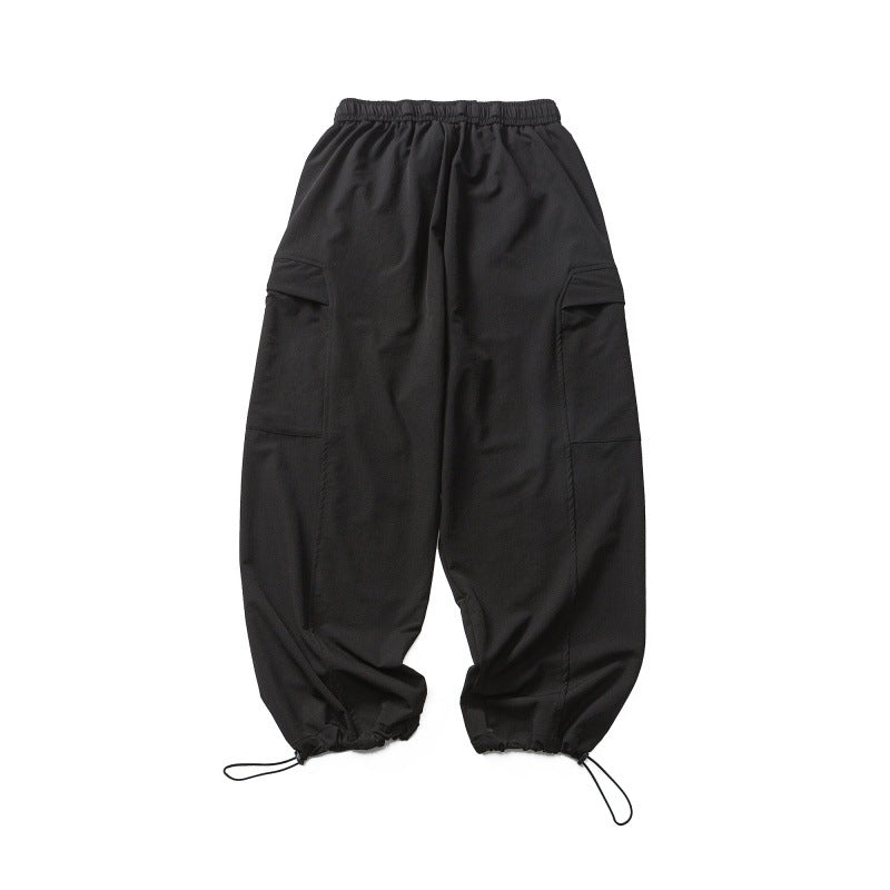 Men Casual Cotton Drawstring Cargo Sweatpants