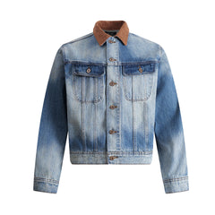 Men Casual Contrast Collar Denim Jacket