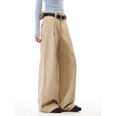 Women Casual Mid Waist Loose Wide Leg Pants