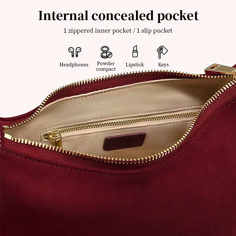 Vintage Winter Women's Bag - Fashionable Synthetic Suede Purse with Leather Tassels, Elegant Outdoor Travel Bag