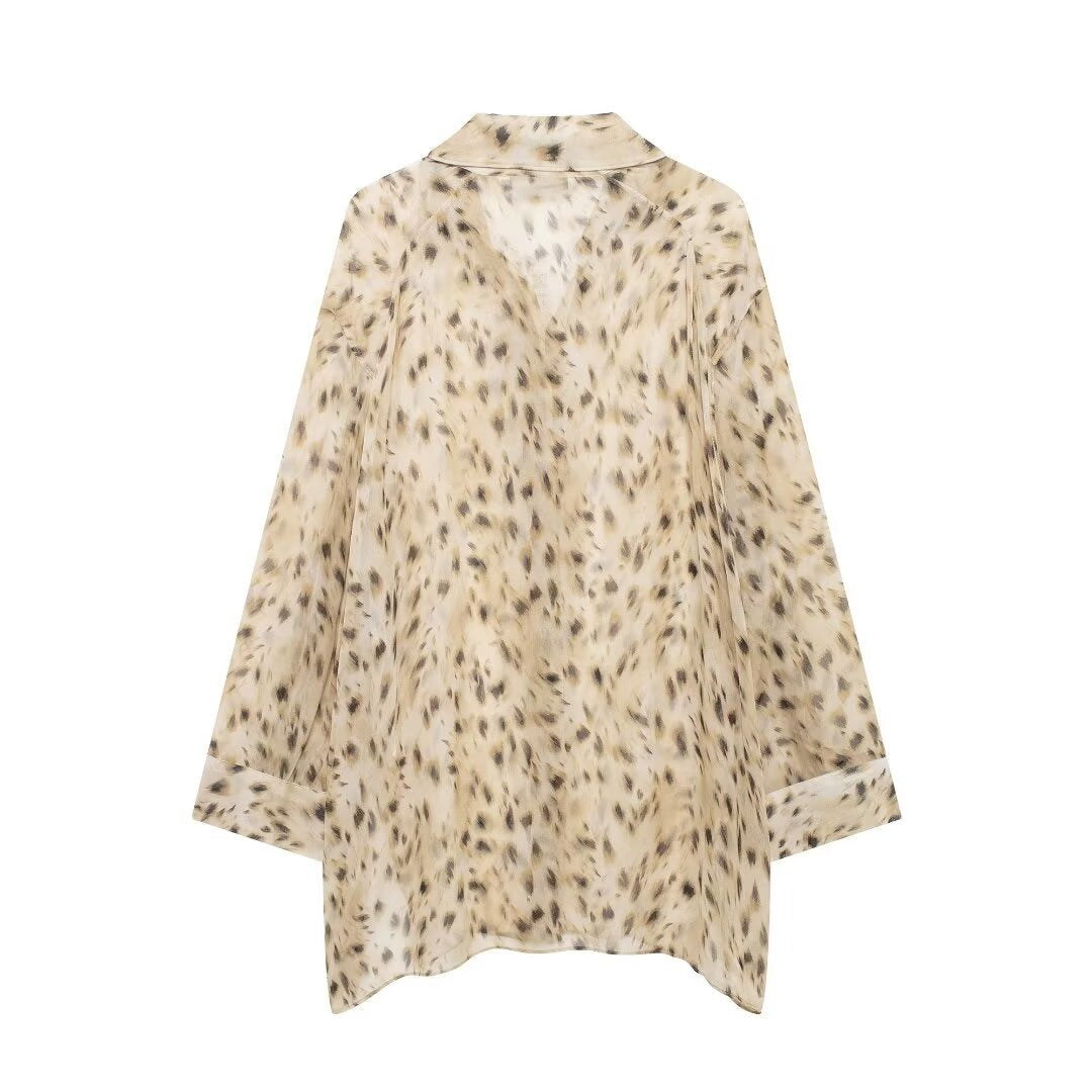 Women Casual Lapel Long Sleeved Shirt + Pants Set