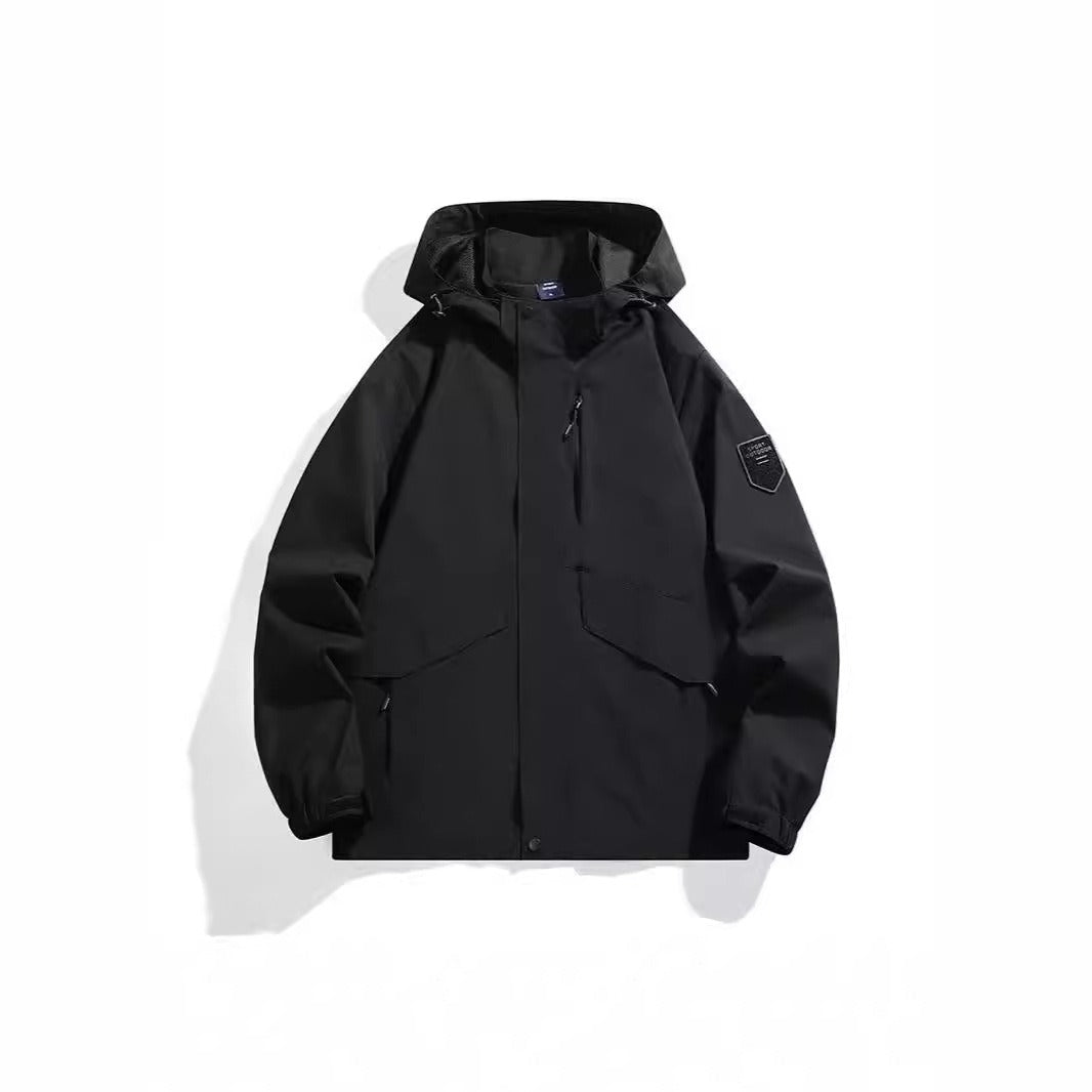 Unisex Long Sleeve Cotton Hooded Jacket
