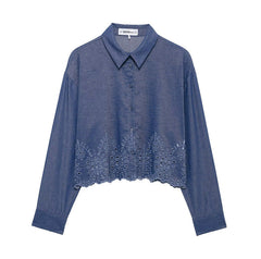 Women Casual Embroidery Short Shirt
