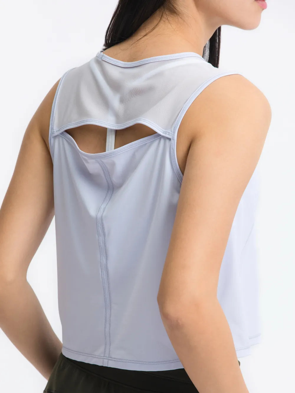 Women Round Neck Cropped Active Tank Top