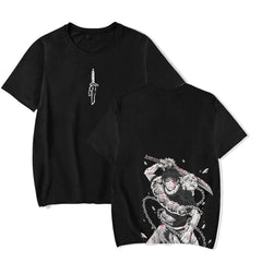 Men Harajuku Anime Printed Streetwear Washed T-shirt