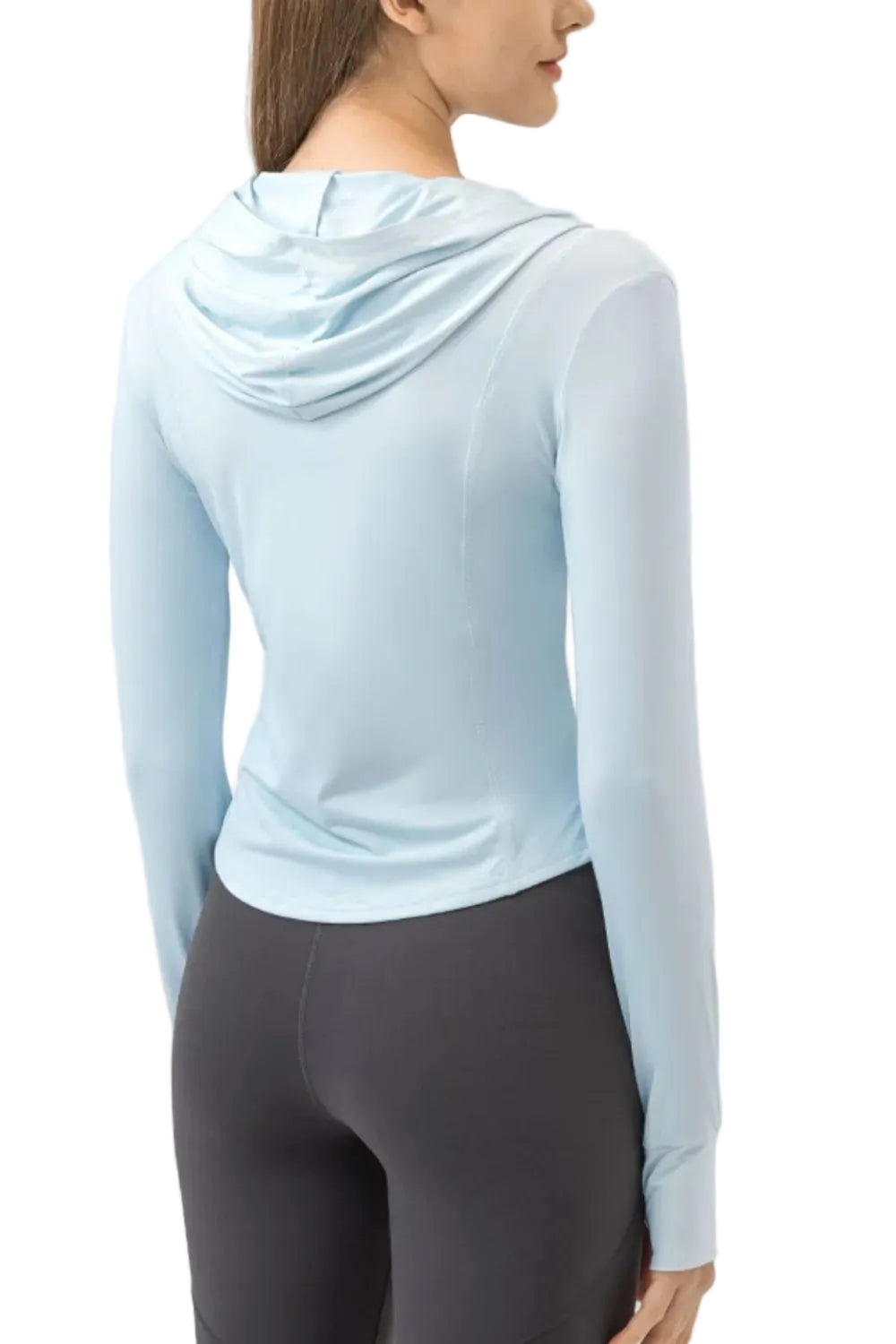 Women Active Zip Up Hooded Long Sleeve Jacket