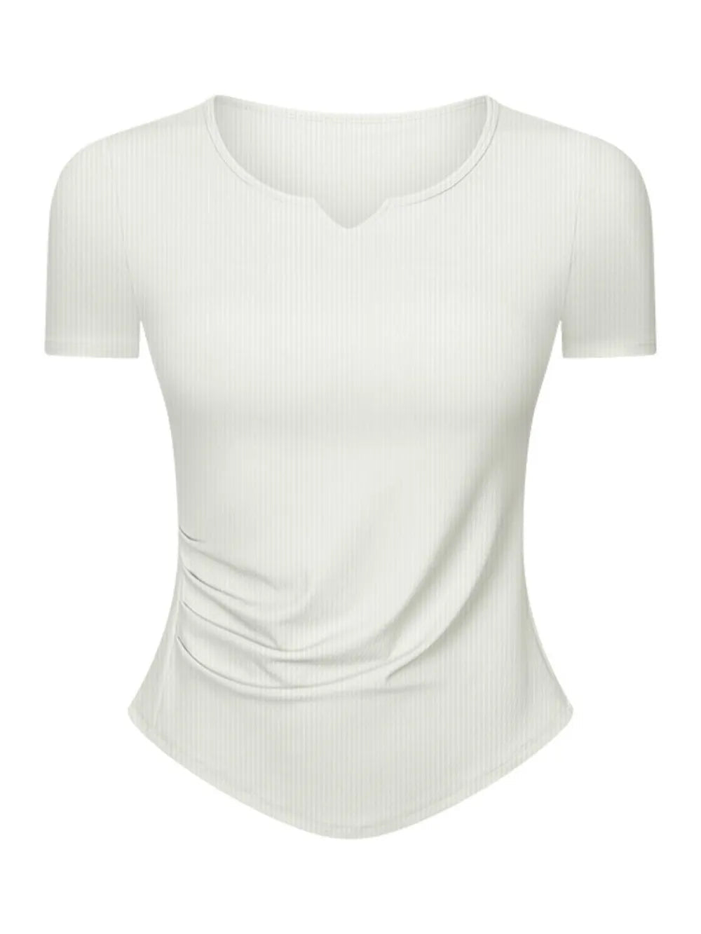 Women Active Notched Short Sleeve T-Shirt