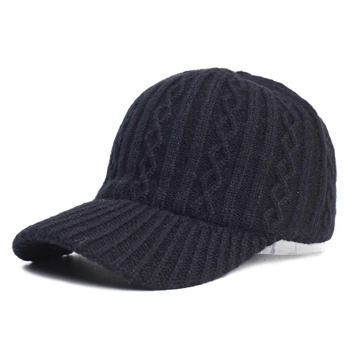 Women Fluffy Knitted Warm Winter Baseball Cap