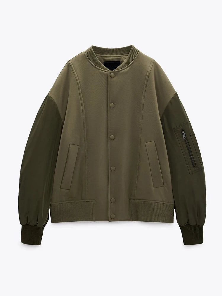 Kids Boys Casual Zipper Spliced Bomber Jacket
