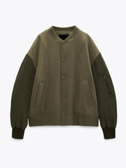 Kids Boys Casual Zipper Spliced Bomber Jacket