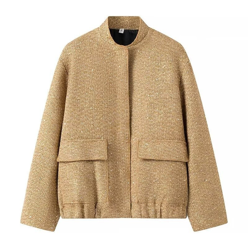 Women Bead Embellished Collar Jacket