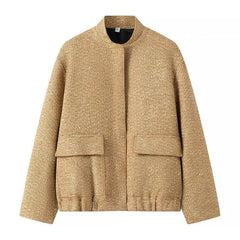 Women Bead Embellished Collar Jacket